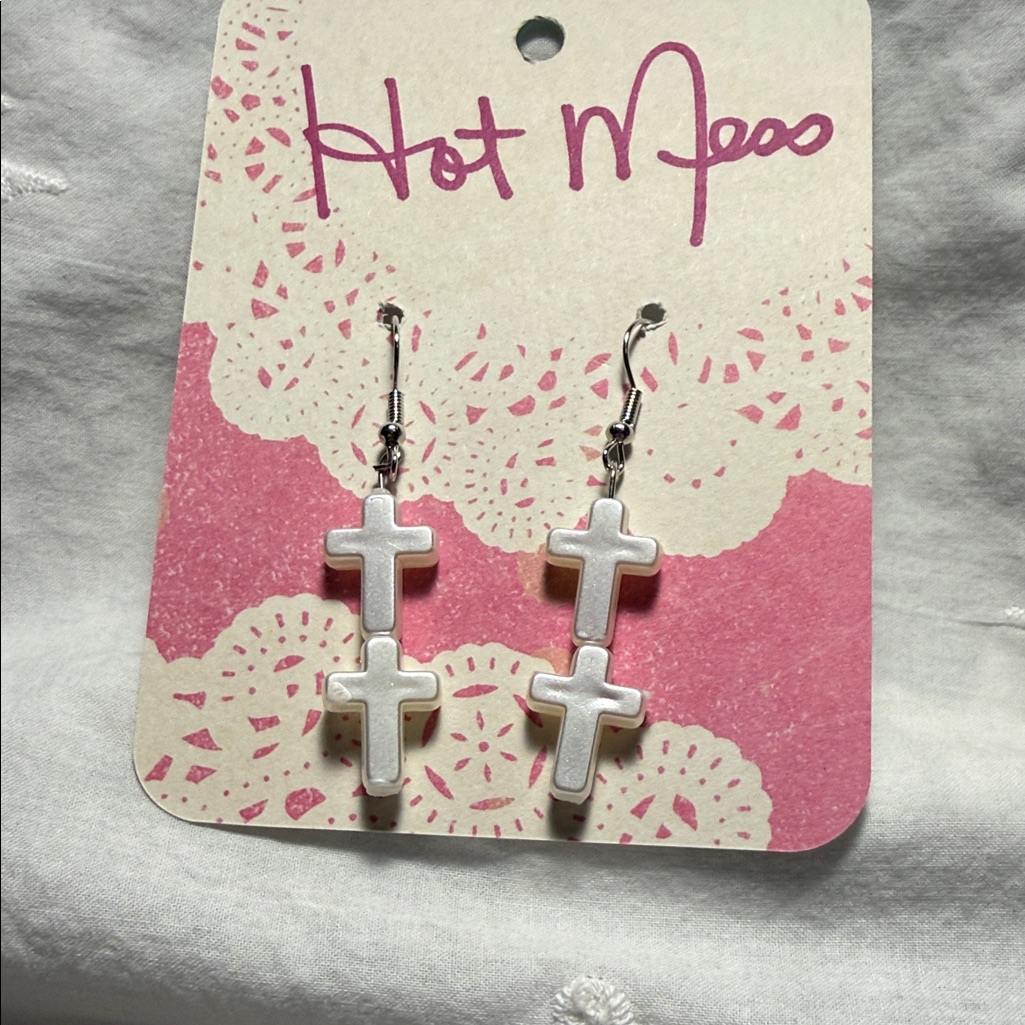 Hot Mess Cross Earrings